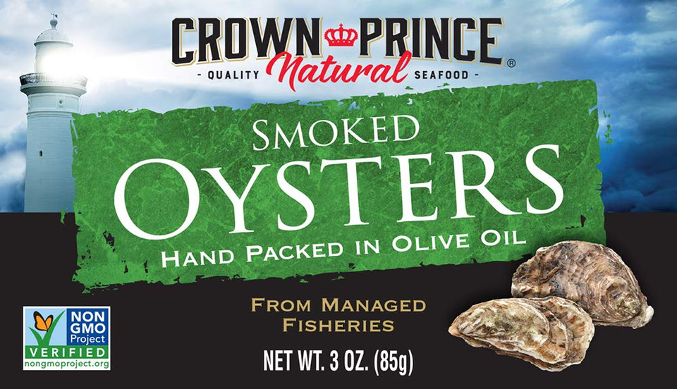 Crown Prince Natural Smoked Oysters In Pure Olive Oil, 3-Ounce Cans (Pack Of 18)3 Ounce (Pack Of 18)