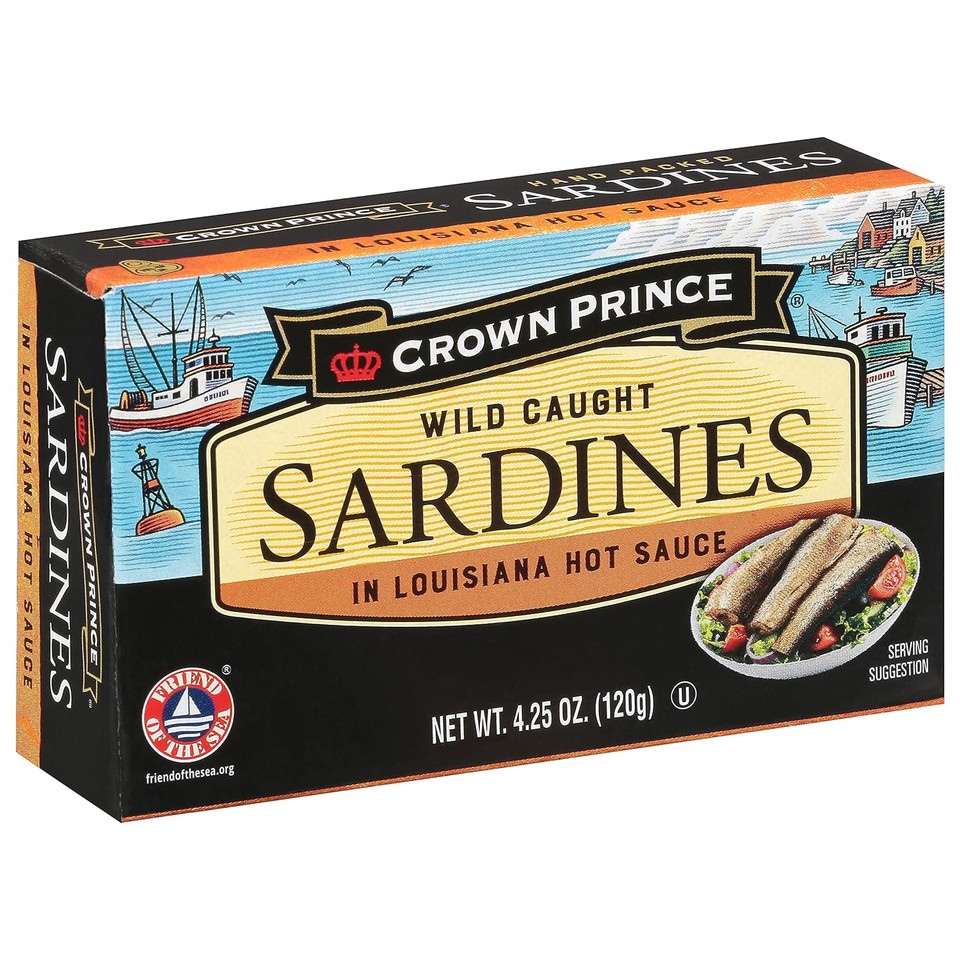 Crown Prince Sardines In Louisiana Hot Sauce, 4.25-Ounce Cans (Pack Of 12) Crown Prince Sardines In Louisiana Hot Sauce, 4.25-Ounce Cans (Pack Of 12)