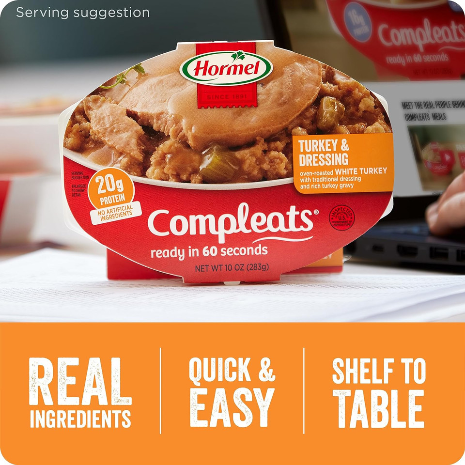 Hormel Compleats Turkey & Dressing Microwave Tray, 10 Oz. (6 Pack)
