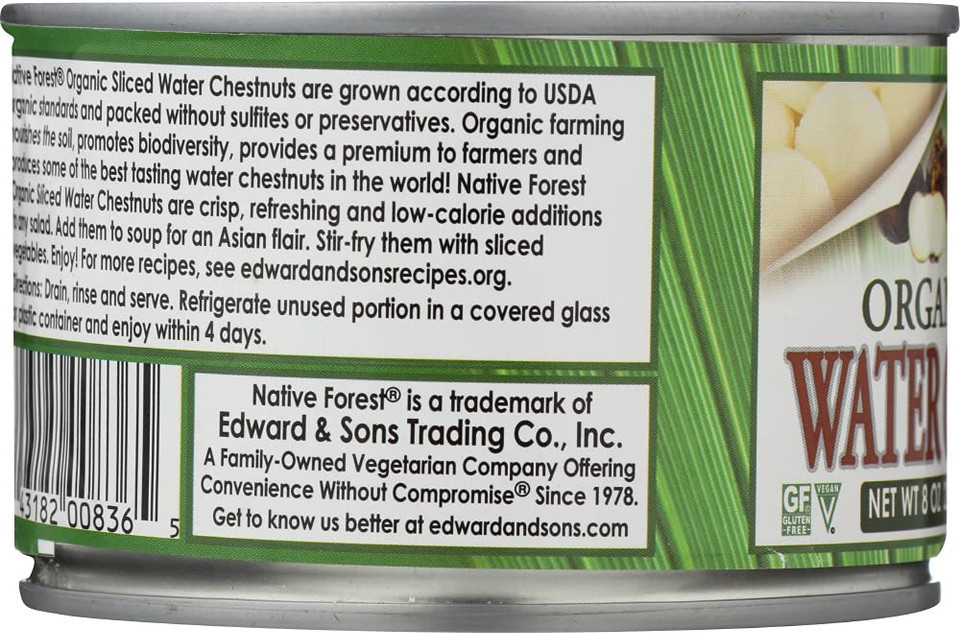 Native Forest Water Chestnut Sliced , 8 Oz