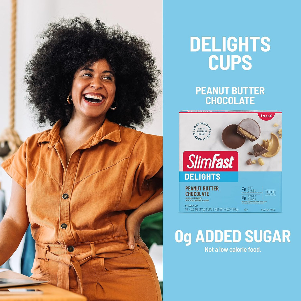 Slimfast Delights Peanut Butter Chocolate Snack Cup, 10 Count