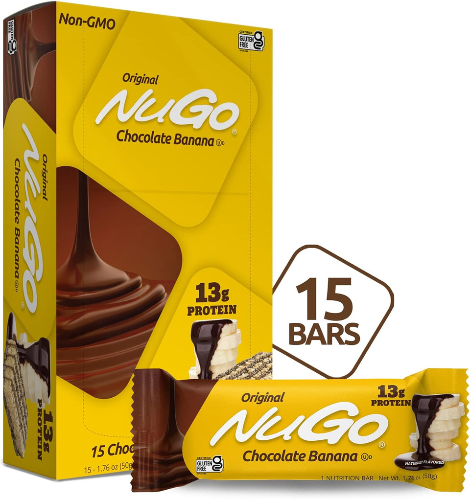 Nugo Protein Bar, Chocolate Banana, 13G Protein, Gluten Free, 15 Count