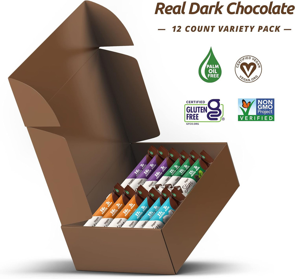 Nugo Slim 12Ct Variety 16-17G Protein, 3G Sugar, High Fiber, Low Net Carbs, Gluten Free