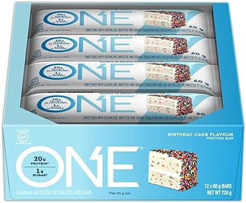 One Protein Bars, Birthday Cake, Gluten Free Protein Bars With 20G Protein And Only 1G Sugar, Guilt-Free Snacking For High Protein Diets, 2.12 Oz, 12 Count