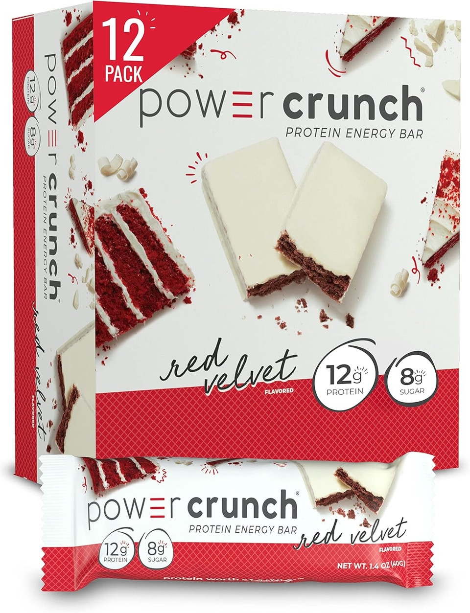 Power Crunch Protein Wafer Bars, High Protein Snacks With Delicious Taste, Chocolate Coconut, 1.4 Ounce (12 Count)