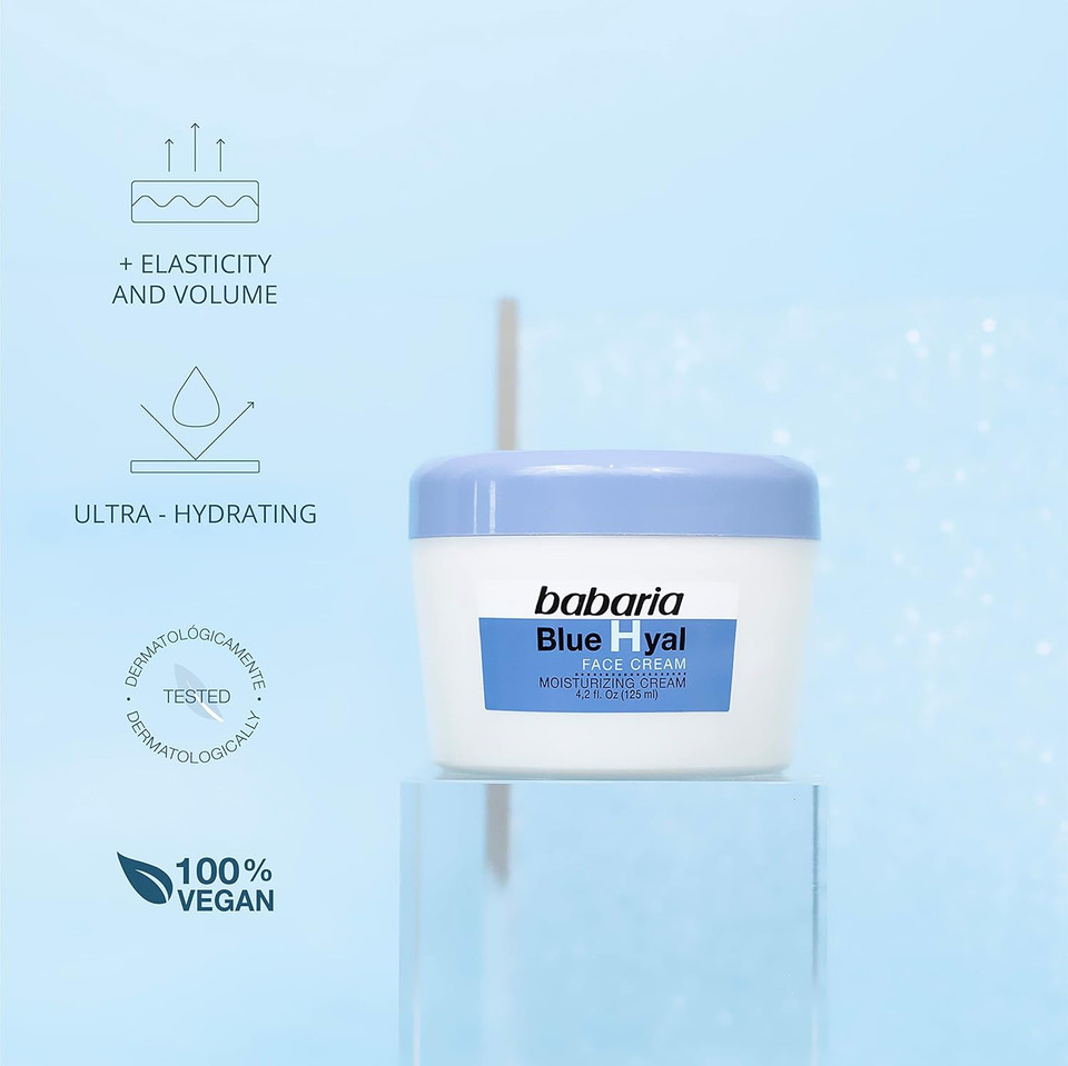 Babaria Hyaluronic Acid Face Cream - Intensely Hydrates And Smooths Your Epidermis - Provides Hydration And Reduced Flaccidity - Reduces Wrinkles And Fine Lines - Suitable For All Skin Types - 4.2 Oz Babaria Hyaluronic Acid Face Cream - Intensely Hydrates And Smooths Your Epidermis - Provides Hydration And Reduced Flaccidity - Reduces Wrinkles And Fine Lines - Suitable For All Skin Types - 4.2 Oz