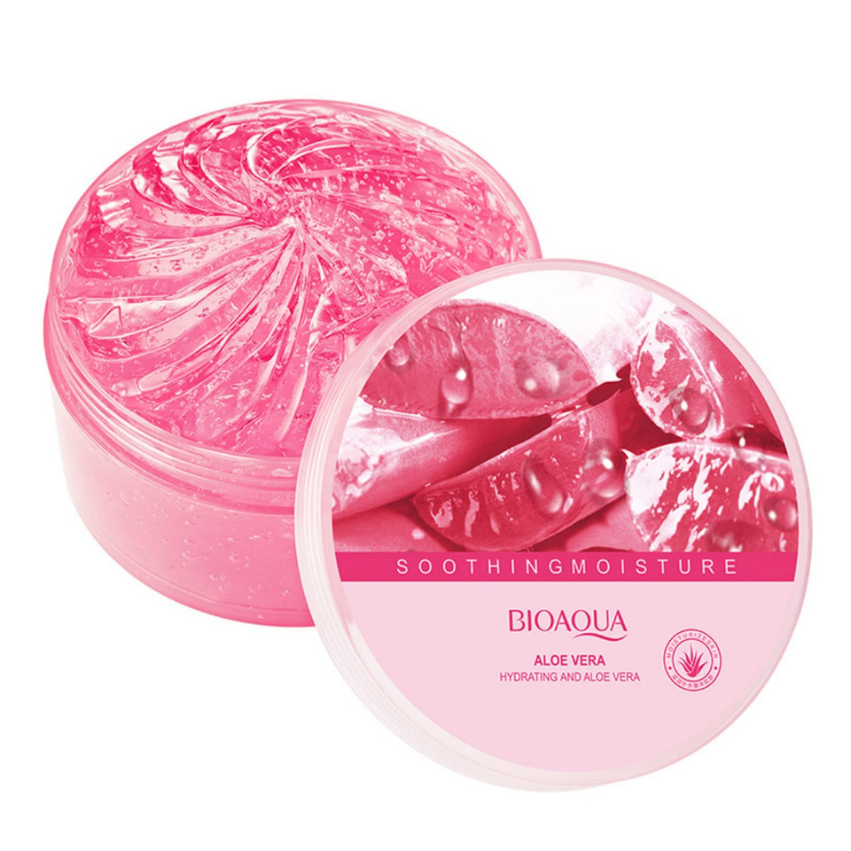 Bioaqua Aloe Vera Extract Pink Gel Hydrating Moisturizing Soothing Skin Care Essence 300G/10.58Oz Bioaqua Aloe Vera Extract Pink Gel Hydrating Moisturizing Soothing Skin Care Essence 300G/10.58Oz