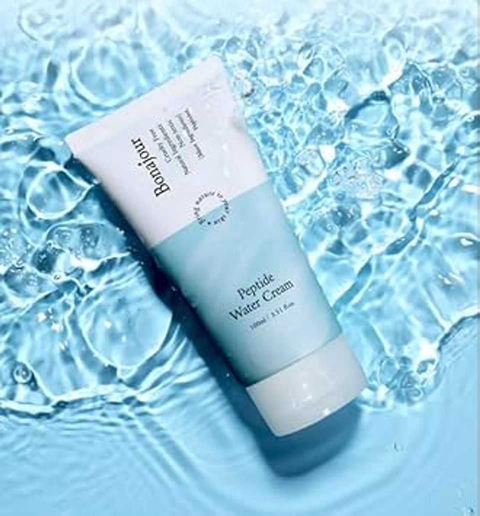 Bonajour] Vegan Peptide Hyaluronic Acid Moisturizing Cream For Oily Skin & Sensitive Skin (Lightweight Face Moisturizer), Best Anti Aging & Wrinkle, Repair, Brightening Care Lotion 3.38 Fl. Oz