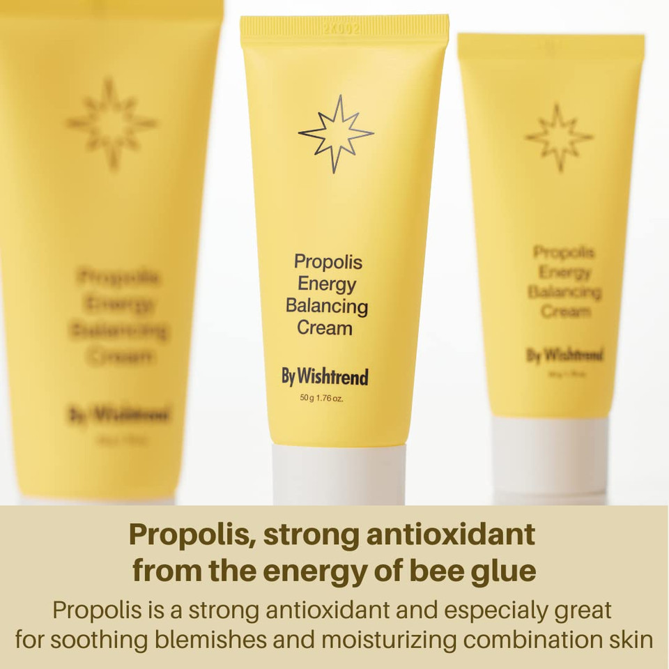 By Wishtrend] Propolis Energy Balancing Cream 1.69 Fl Oz, 50Ml, 10% Propolis, Face Cream For Oily Skin, Improves The Skin Barrier, Rich In Antioxidant, Light Texture, Probiotics Moisturizer