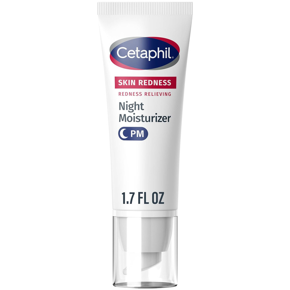 Cetaphil Night Cream, Redness Relieving Night Moisturizer For Face, 1.7 Fl Oz, For Dry, Redness-Prone Skin, Hypoallergenic, Fragrance Free