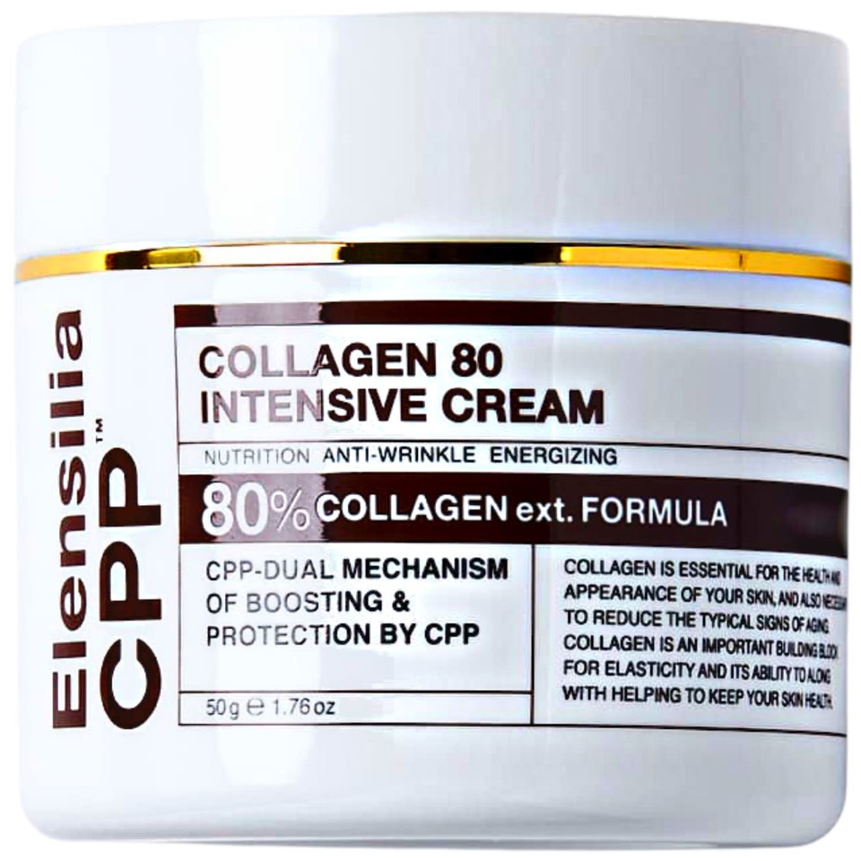 Elensilia Cpp 80% Collagen Extract Facial Cream 1.76 Fl. Oz. Potent Anti Aging Cream Packed With 80% Collagen Extract, Niacinamide, Natural Botanical Extracts For Plumping, Firming, Hydrating, Moisturizingcollagen(Anti-Aging)