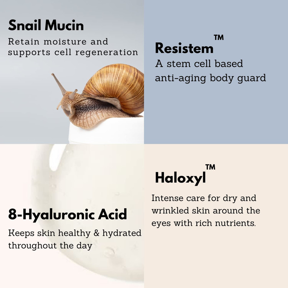 Elensilia Snail Super Repair Facial Cream 1.76 Oz I 80% 100% Genuine From French Sederma Snail Filtrate With Collagen, Ceramide, 8 Types Of Hyaluronic Acids | All In One Cream For All Skin Types