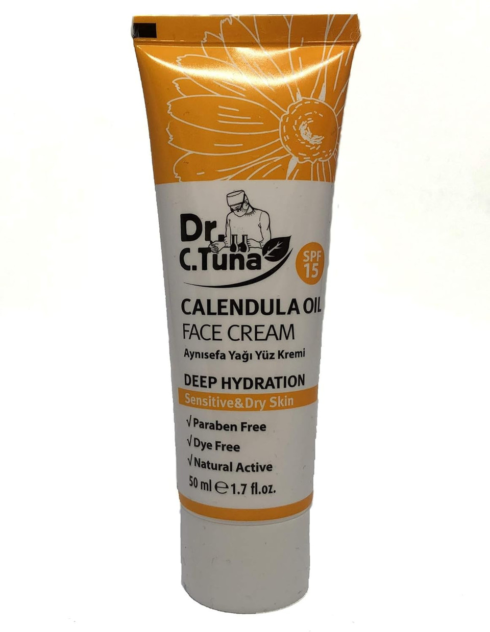 FARMASI Dr. C. Tuna Calendula Oil Face Cream, Deep Hydration and Soothing for Acne, Rashes, Burns, Scrapes and Wounds, Reduces Redness & Irritation, Youthful & Healthy Looking Skin, 1.7 fl. oz / 50 ml1.69 Fl Oz (Pack of 1)