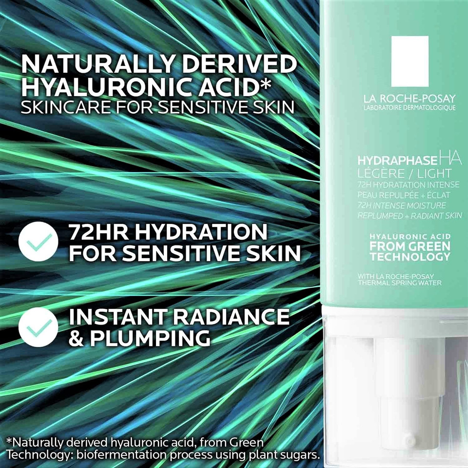 La Roche-Posay Hydraphaseha Light Face Moisturizer, Hyaluronic Acid Face Moisturizer With 72Hr Hydration, Oil Free & Non-Comedogenic, 50 Ml , 1.69 Fl. Oz
