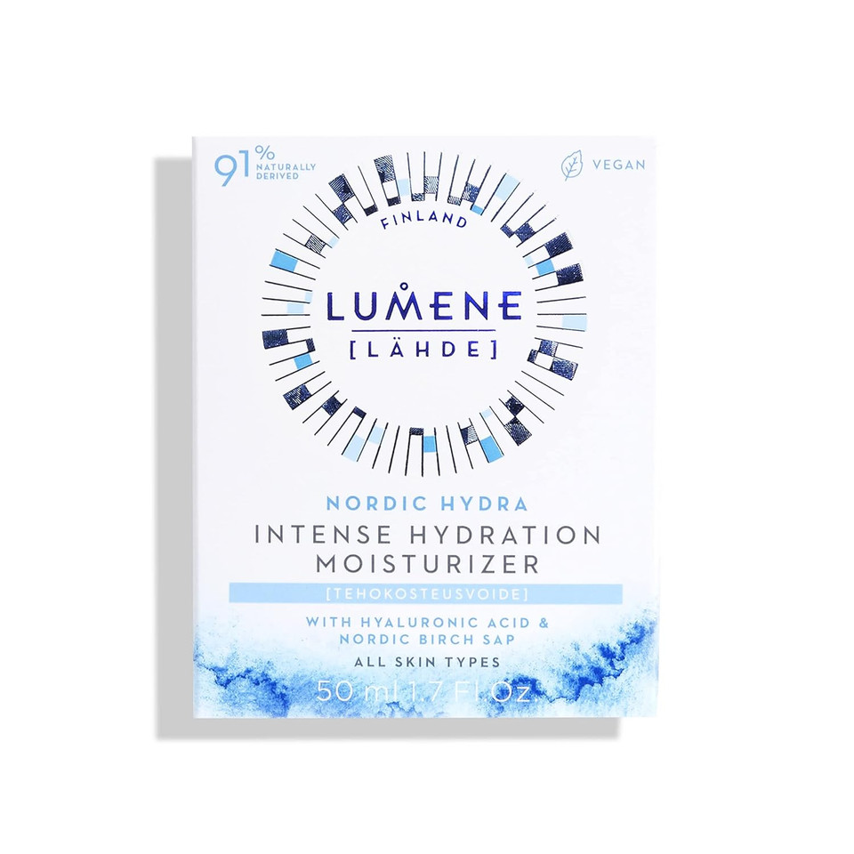 Lumene Nordic Hydra Intense Hydration 24H Face Moisturizer - Lightweight Face Cream + Dry Skin Hydrating Moisturizer - Organic Nordic Birch Sap, Arctic Spring Water & Plumping Hyaluronic Acid (1.7Oz)