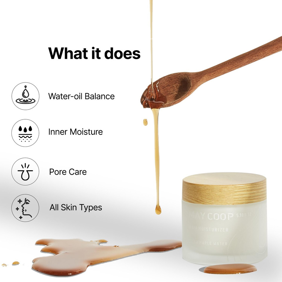 MAY COOP Raw Moisturizer Face Cream With Maple Tree Water-daily Hydrating Facial Moisturizer Cream- Anti Aging- For All Skin Types- Helps Prevent Wrinkles- Vegan And Alcohol-Free -80ml