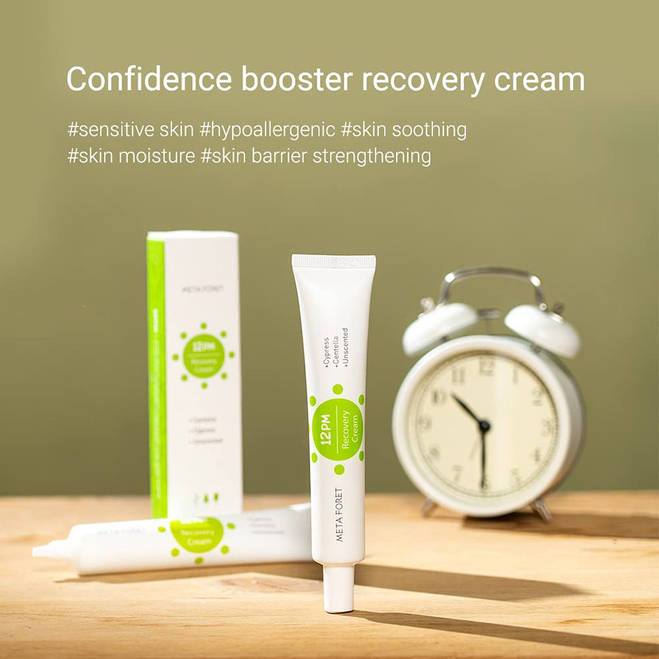 Meta Foret [Unscented] 12Pm Cypress Calming Recovery Cream 50Ml(1.69Oz) - Botanic Ingredients With Centalla Asiatica, Panthenol, Ceramide Face Moisturizer, Vegan Friendly