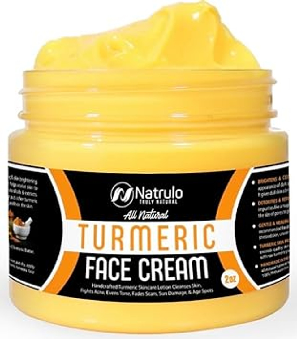 Natural Turmeric Cream - Skin Brightening Face & Body Lotion - Fights Acne, Evens Tone - Handcrafted In Usa, 2 Oz