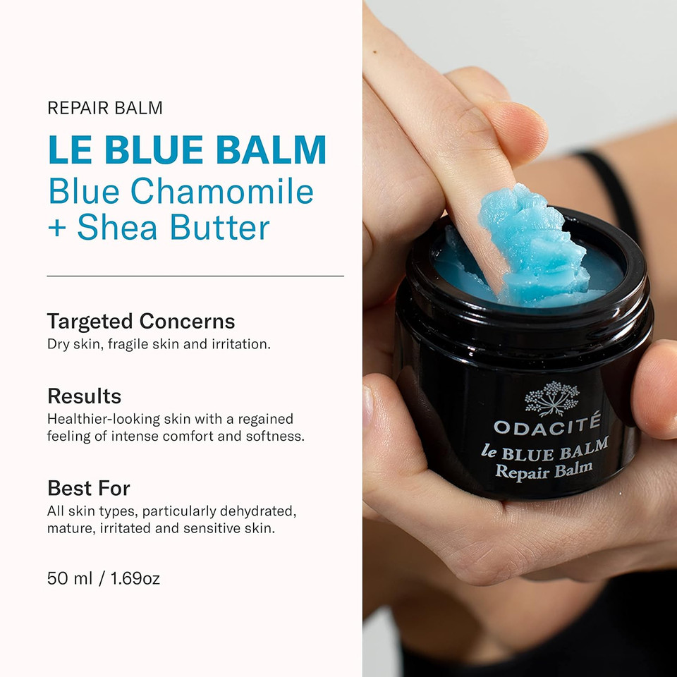Odacite Skin Care - Face Moisturizer - Le-Blue Balm Repair Balm, Blue Chamomile & Shea Butter - Multipurpose Anti-Aging For Soft, Healthy & Nourished Skin - Mature, Dry Or Sensitive Skin