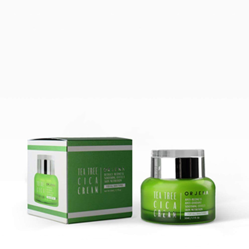 Orjena Tea Tree Cica Cream_Facial Skin Cream_Centella_Sensitive_Wrinkle_Rednees Relief_Soothing_Kbeauty Skincare 1.7 Fl.Oz
