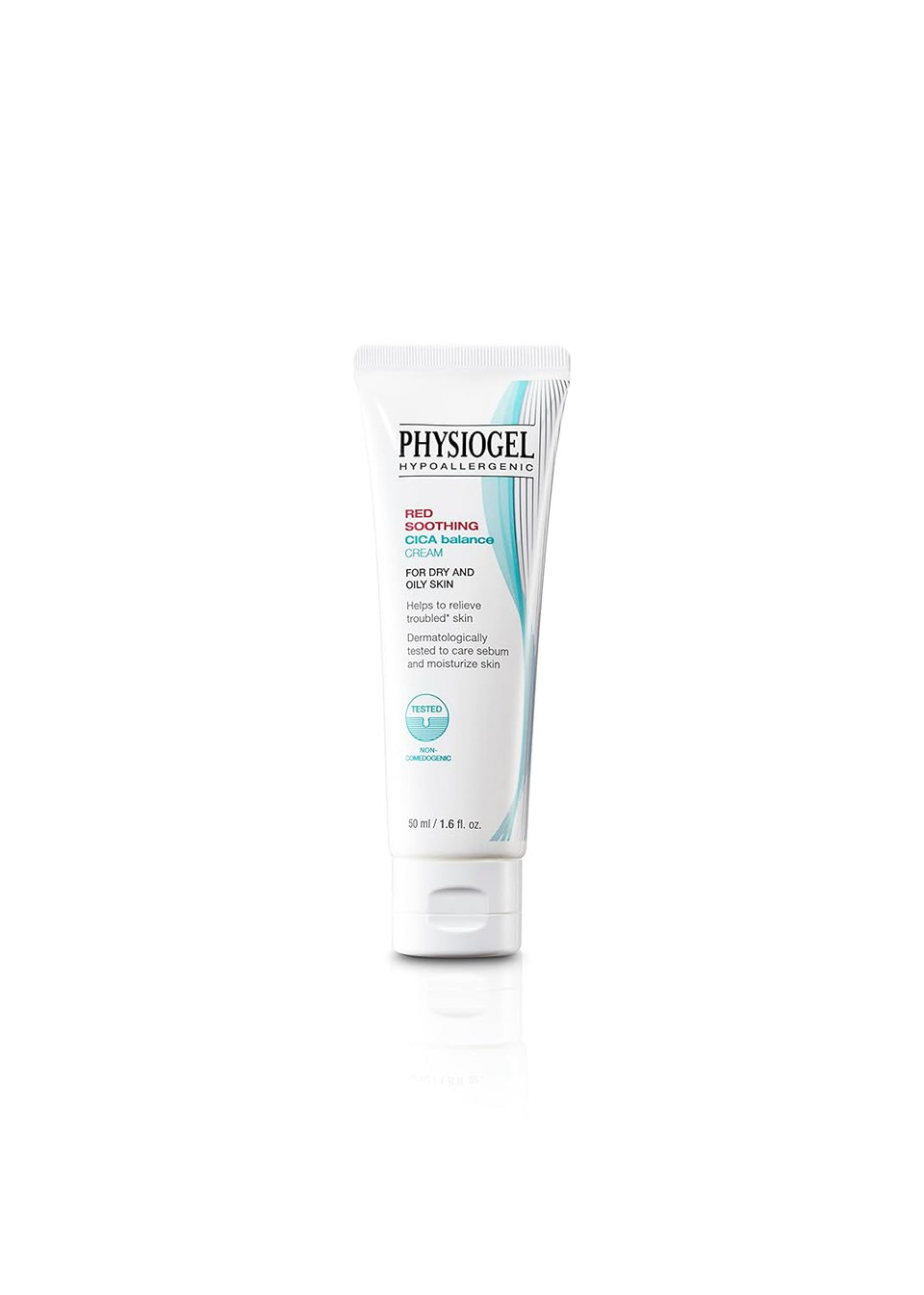 Physiogel Red Soothing Cica Balance Cream | Manages Skin Troubles, Soothes Irritation & Redness While Controlling Sebum | Cica, Pea, Niacinamide, Panthenol | Hypoallergenic Face Moisturizer | 50Ml