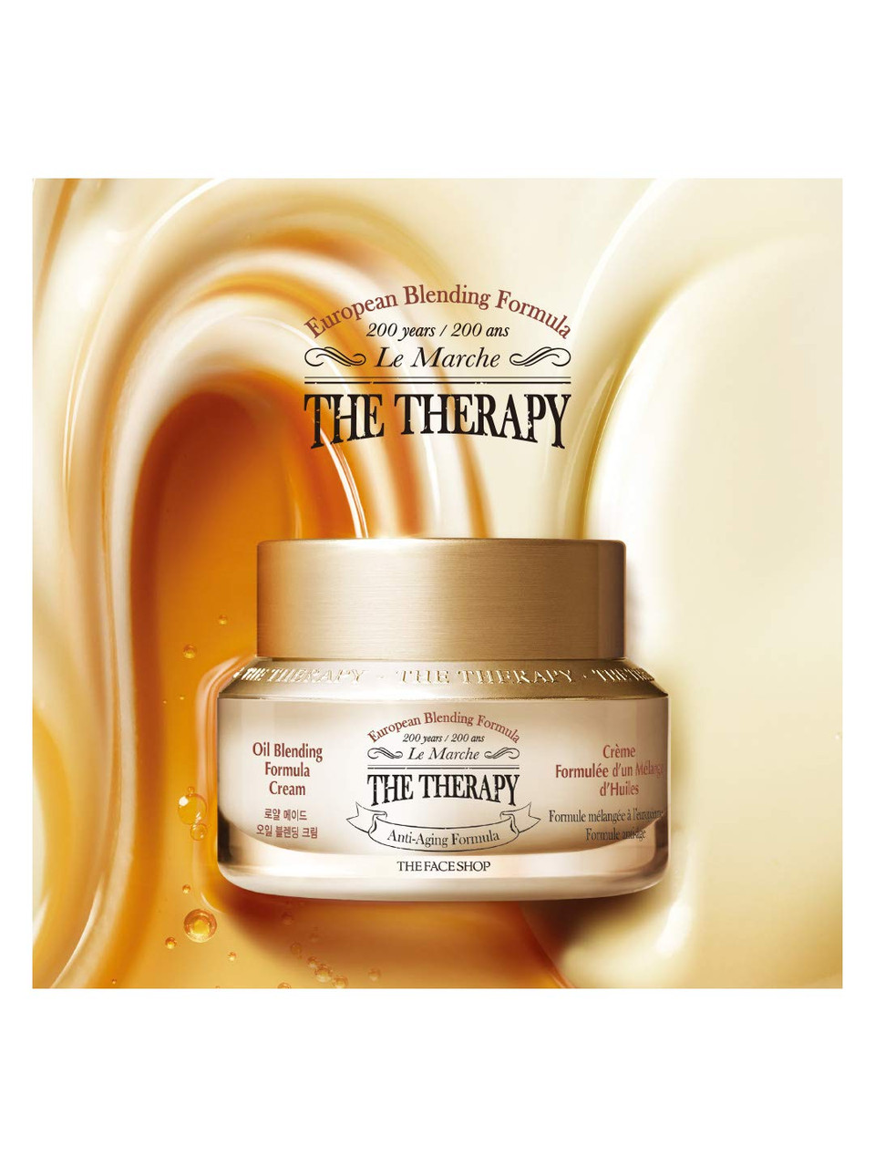 The Face Shop The Therapy Oil Blending Cream | Anti-Aging, Anti-Dry & Ultra Nourishing Effects In One Anti-Aging Product | Anti-Aging Moisture Formula, 1.69 Fl Oz