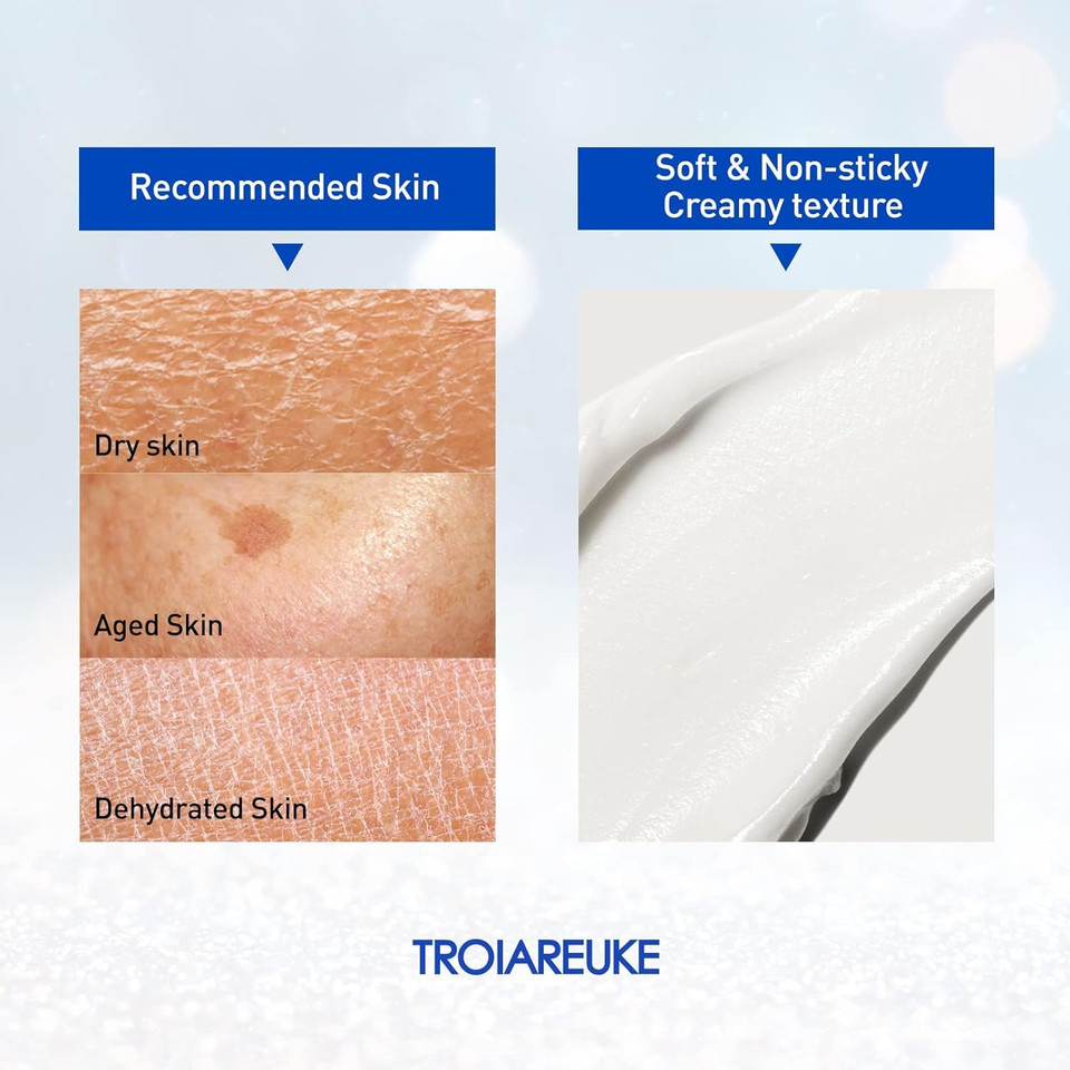 Troiareuke Energy Cream, Deep Nourishing Moisturizer For Face, Moisturizing Facial Night Cream With Bifida, Galactomyces, And Peptides For Dry, Dehydrated, And Combination Skin, Korean Skin Care