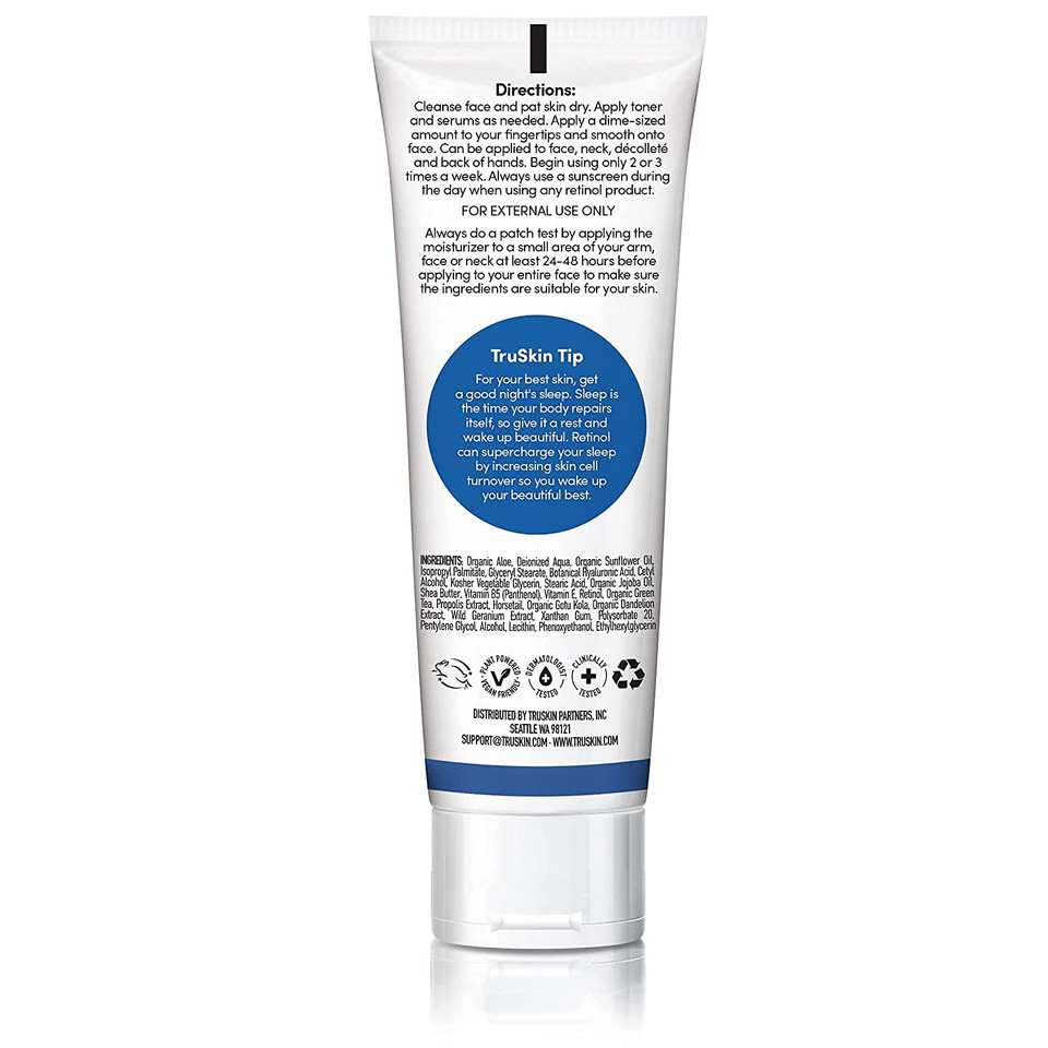 Truskin Retinol Face Moisturizer  Powerful Anti-Aging Face Moisturizer For Women With Retinol, Hyaluronic Acid & Vitamin E  Retinol Cream For Face Promotes A More Youthful Appearance, 4 Fl Oz4 Fl Oz (Pack Of 1)