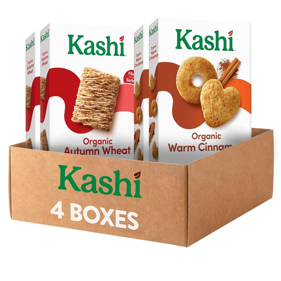 Kashi Cold Breakfast Cereal, Family Breakfast, Organic Fiber Cereal, Variety Pack (4 Boxes)