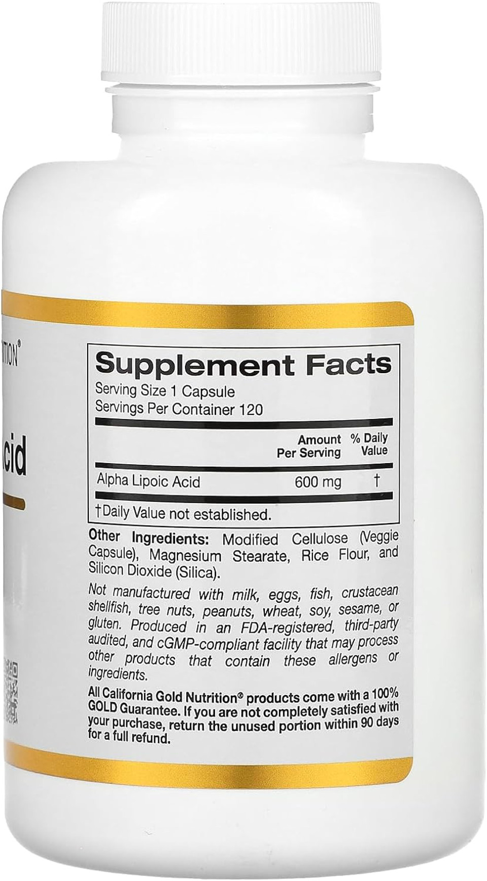 Alpha Lipoic Acid, 600 Mg, 120 Veggie Capsules, California Gold Nutrition