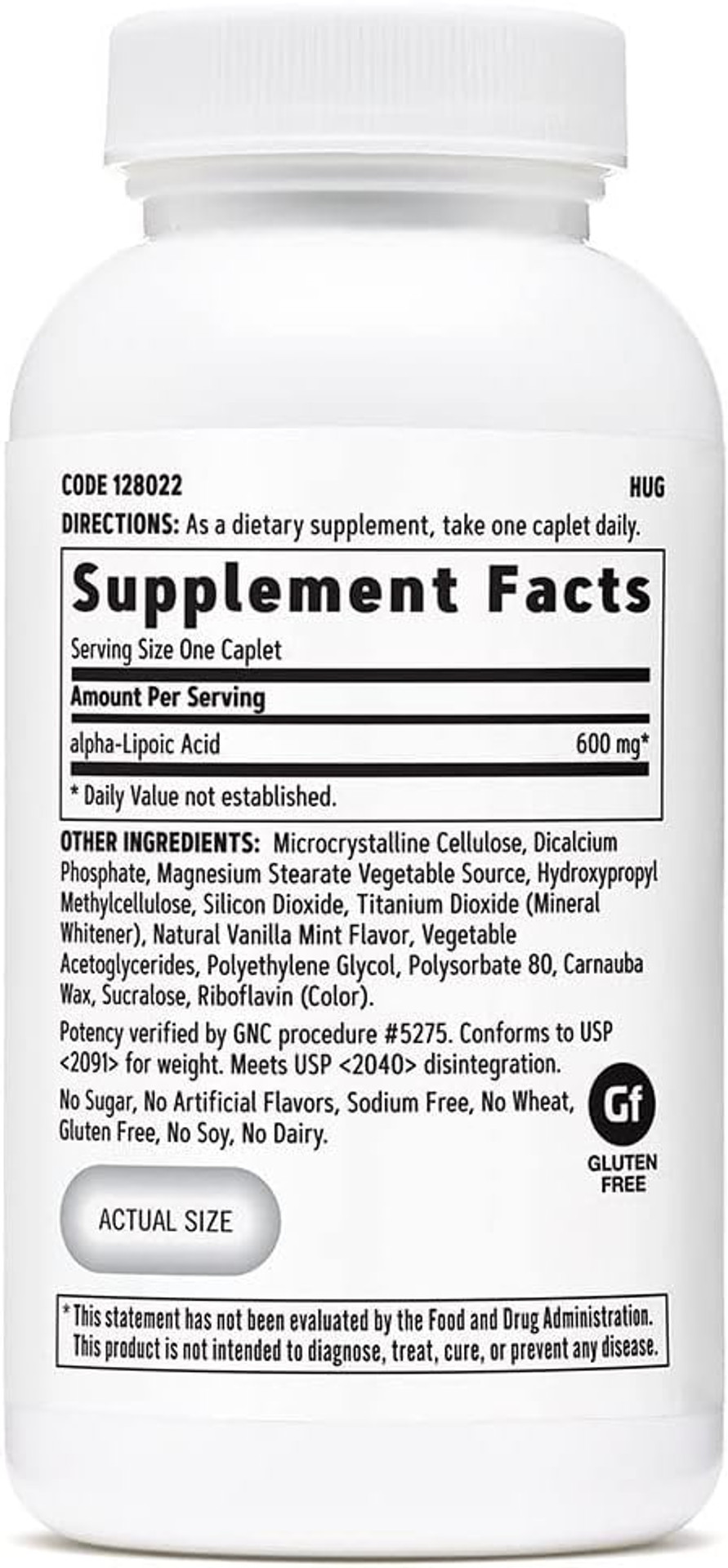 Gnc Alpha-Lipoic Acid 600Mg, 60 Caplets, Supports Antioxidant Regeneration And Cell Energy Metabolism60 Count (Pack Of 1)