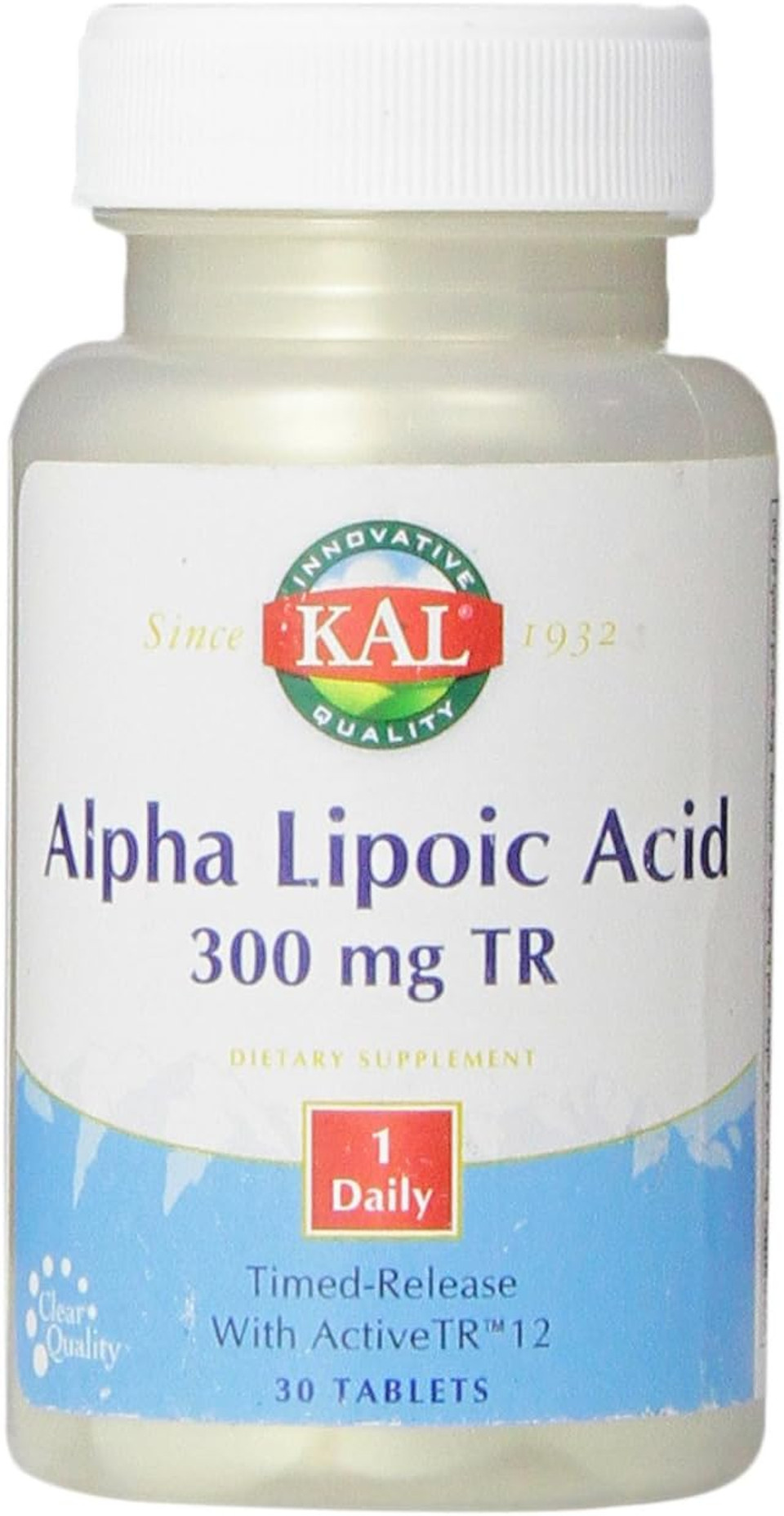 Kal Alpha Lipoic Acid Time Release Capsules, 300 Mg, 30 Count