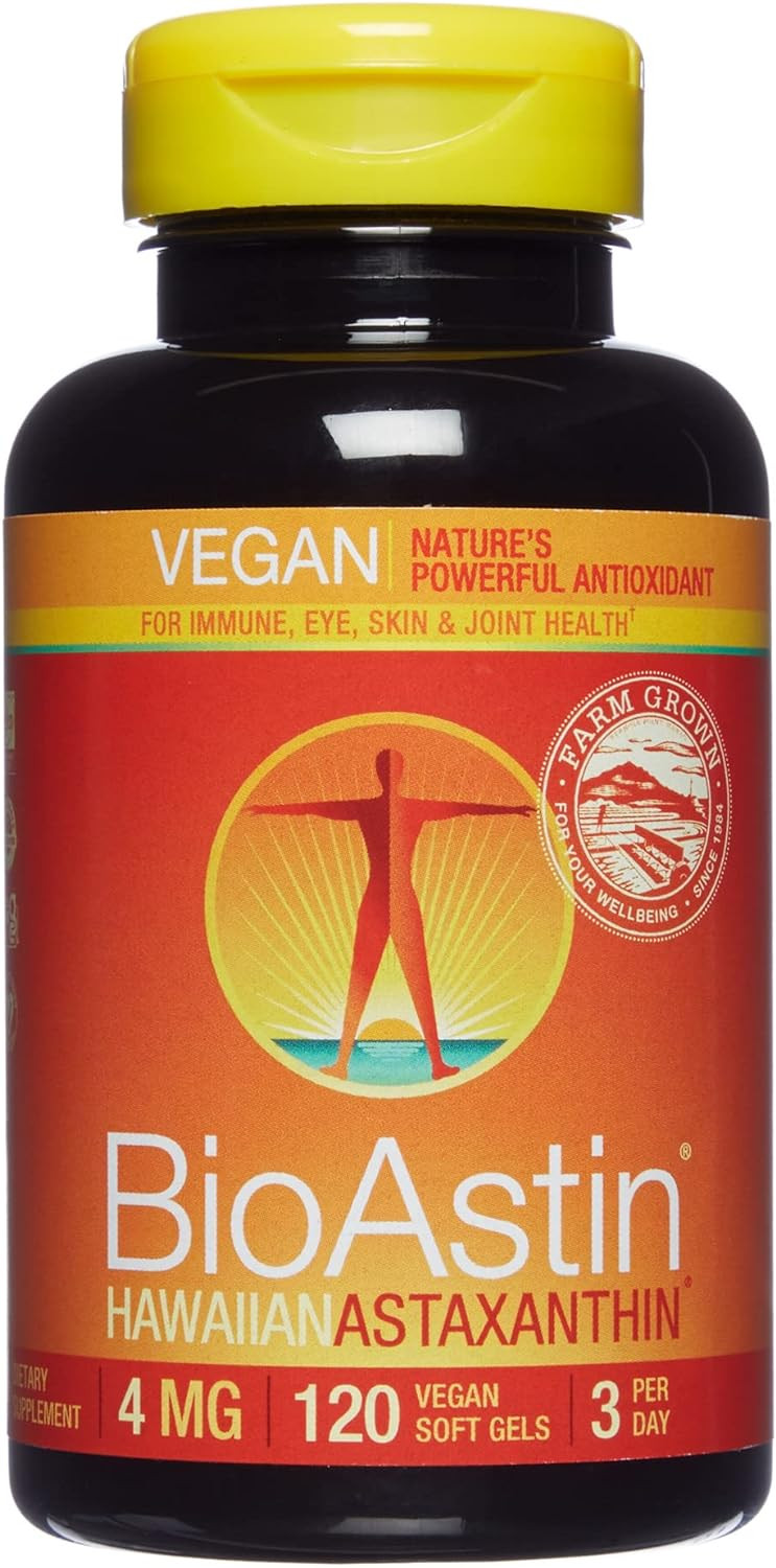 Nutrex Hawaii, Bioastin Vegan Hawaiian Astaxanthin 4 Mg, Boosts Immunity And Supports Eye, Skin And Joint Health, 120 Gel Caps120 Count (Pack Of 1)