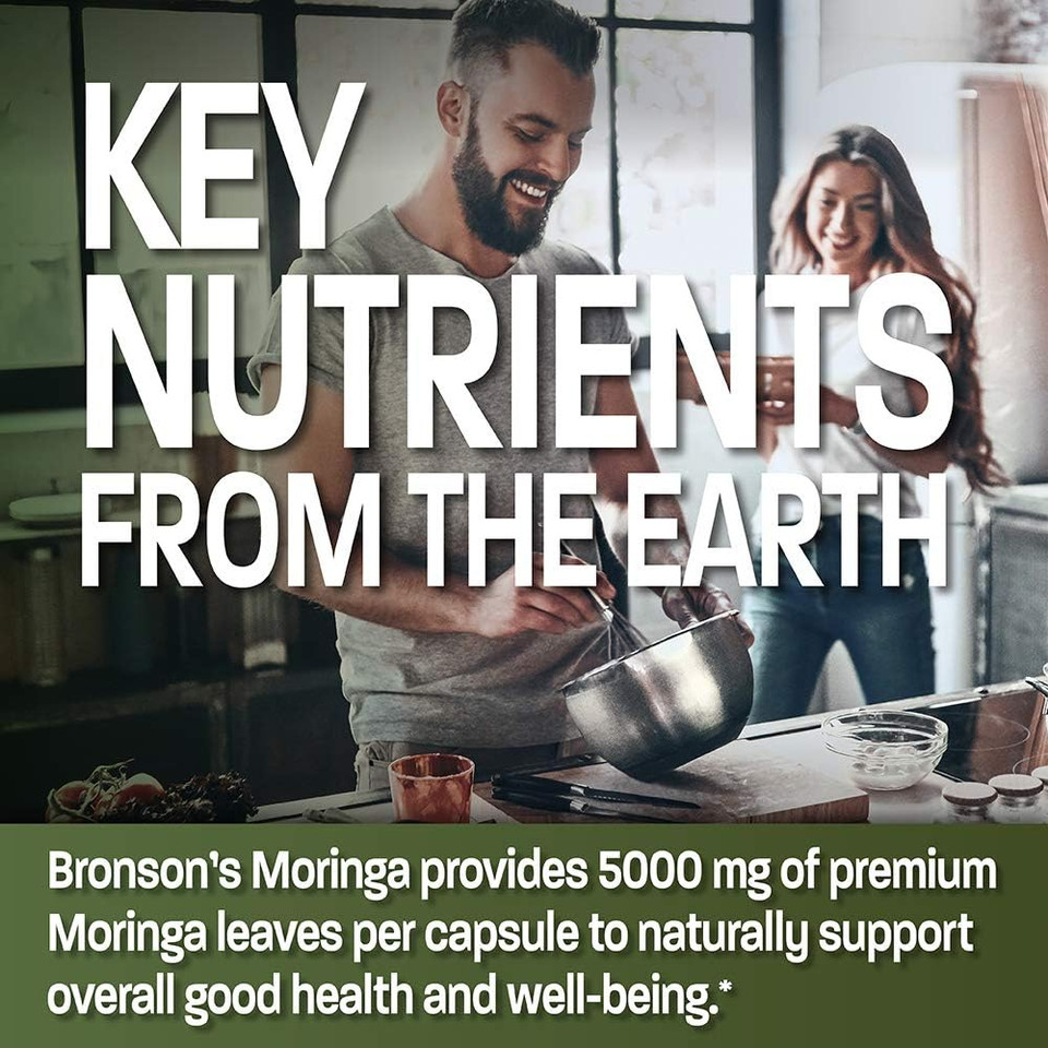 Bronson Moringa Oleifera 5000 Mg Powder Capsules Extra High Potency 50:1 Extract Energizing Superfood Antioxidant, 120 Vegetarian Capsules