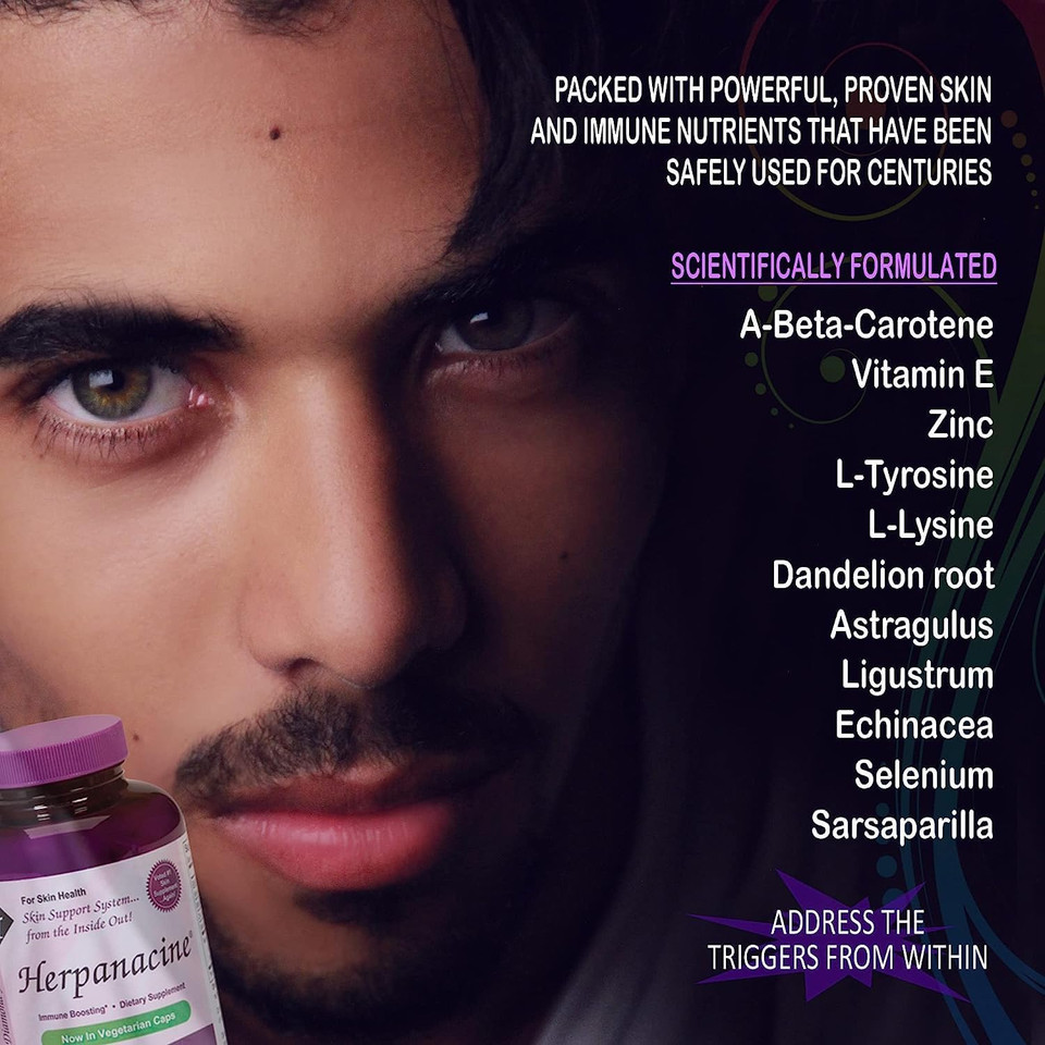 Diamond Herpanacine Natural Skin Care And Immune Support - Vitamins To Help Clear Skin - Complete Skin And Immune System Support From The Inside Out - Made With Natural Ingredients - (200 Count)200 Count (Pack Of 1)