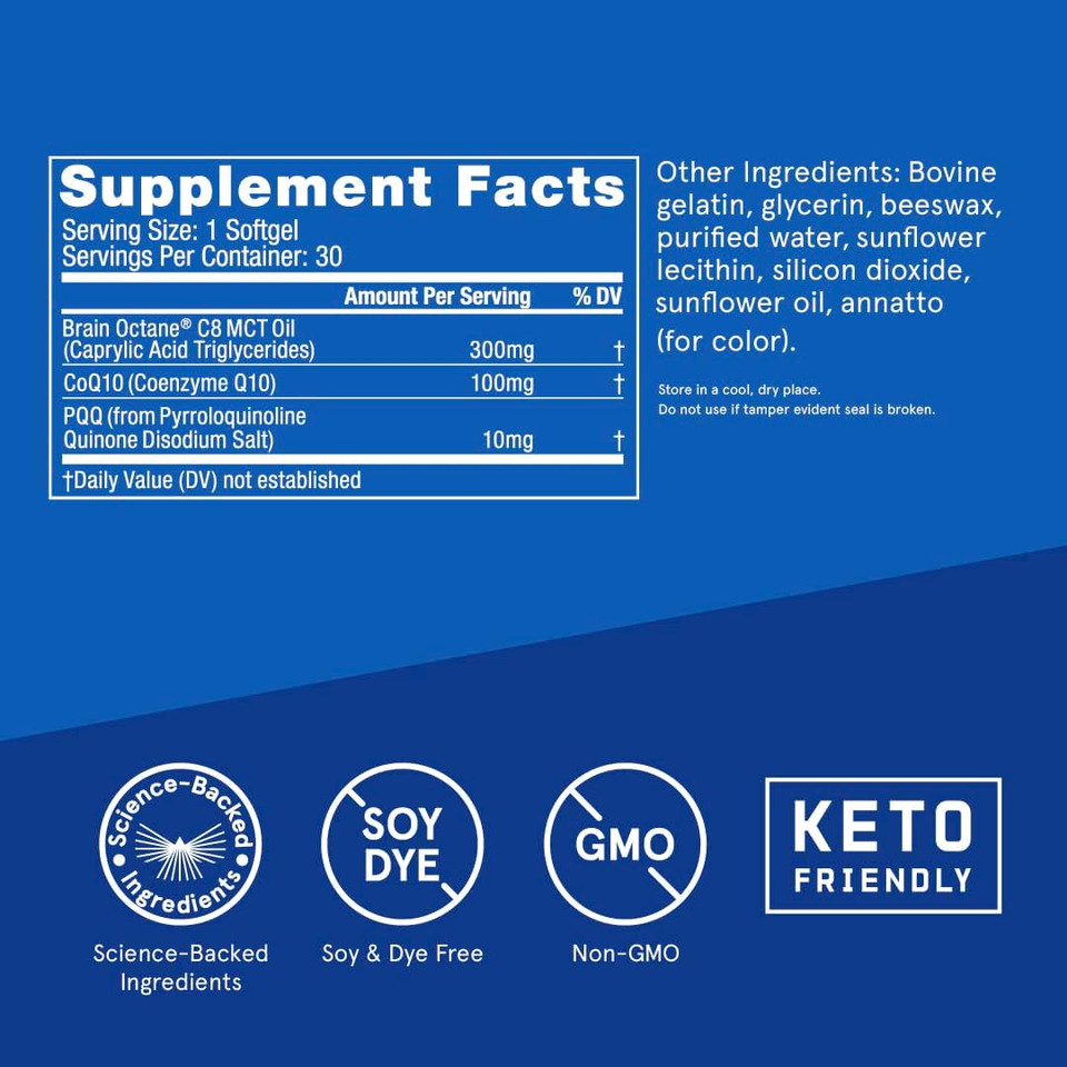 Bulletproof Coq10 Energy Softgel, 30 Count, Supplement To Power Your Brain & Body