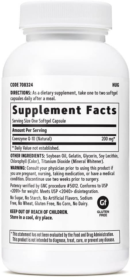 Gnc Coq-10 200 Mg - 60 Softgels60 Count (Pack Of 1)