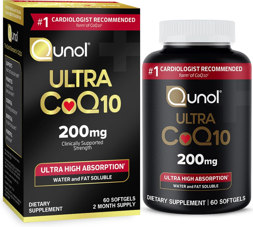 Qunol Coq10 200Mg Softgels, Ultra Coq10 - Ultra High Absorption Coenzyme Q10 Supplements - Antioxidant Supplement For Vascular And Heart Health & Energy Production - 2 Month Supply - 60 Count