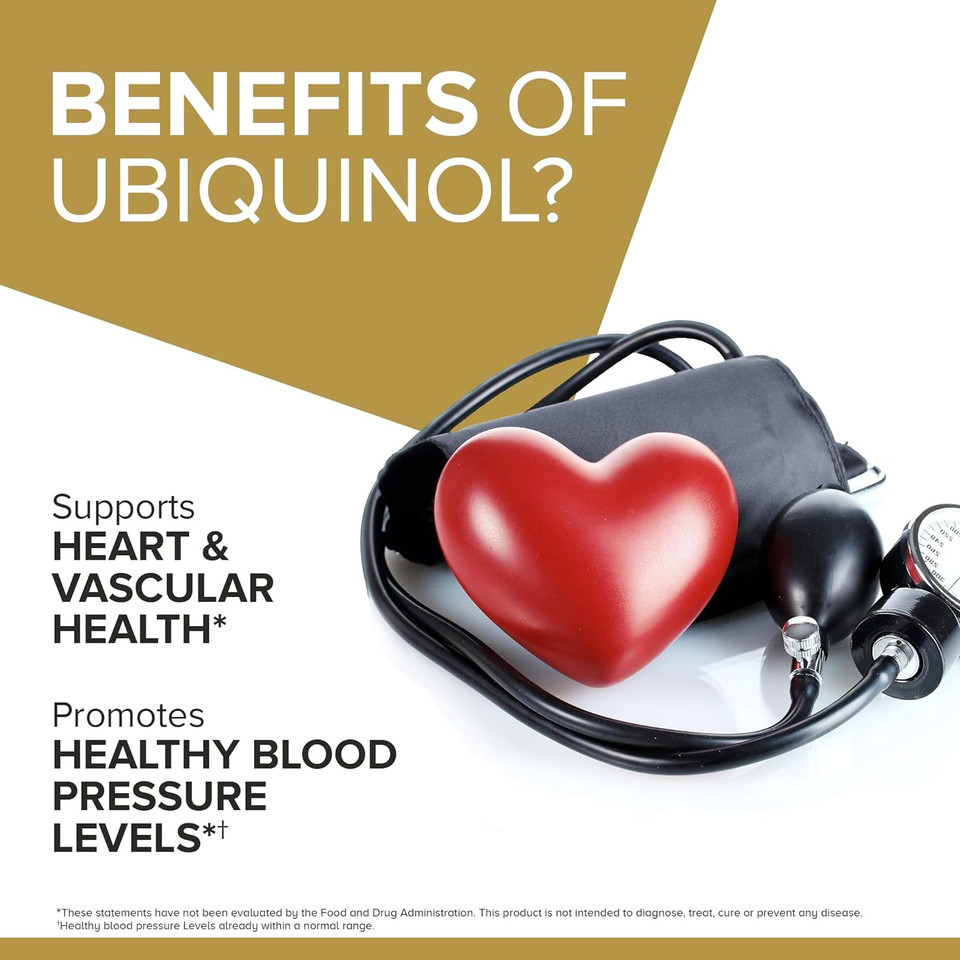 Qunol Ubiquinol Coq10 100Mg Softgels, Ubiquinol - Active Form Of Coenzyme Q10, Antioxidant For Heart Health, Healthy Blood Pressure Levels, Beneficial To Statin Users, 120 Count120 Count (Pack Of 1)
