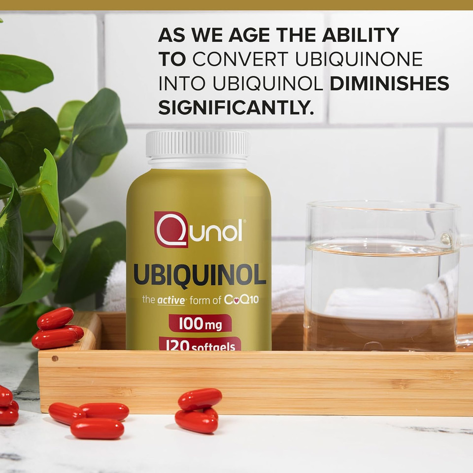 Qunol Ubiquinol Coq10 100Mg Softgels, Ubiquinol - Active Form Of Coenzyme Q10, Antioxidant For Heart Health, Healthy Blood Pressure Levels, Beneficial To Statin Users, 120 Count120 Count (Pack Of 1)