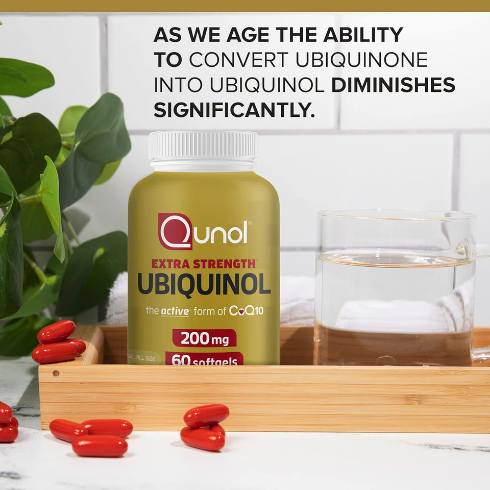 Qunol Ubiquinol Coq10 200Mg Softgels, Qunol Ubiquinol 200Mg - Active Form Of Coenzyme Q10, Antioxidant For Heart Health - 60 Count (Pack Of 2)