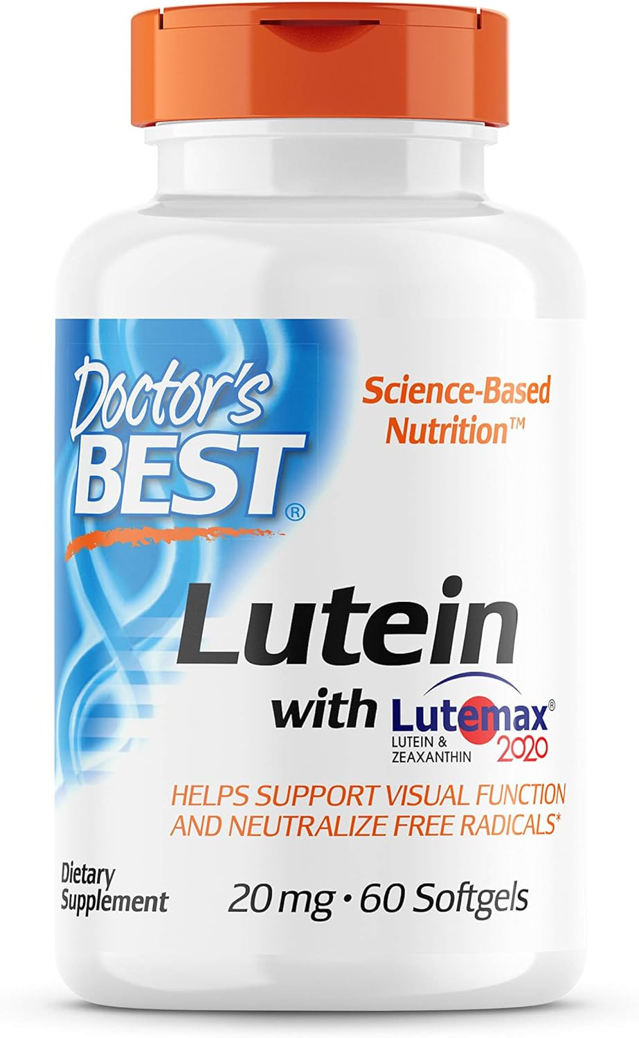 Doctor'S Best Lutein Featuring Lutemax, Non-Gmo, Gluten Free, Eye Health, 20 Mg, 60 Softgels60S/G