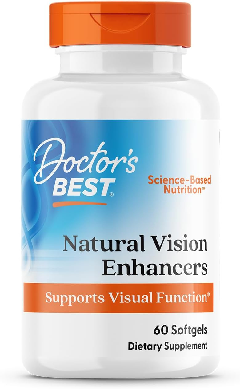 Doctor'S Best Natural Vision Enhancers Contain Lutemax 2020, Supports Eye Health, Sharper Vision, Helps Filter Out Blue-Light, 60 Softgels