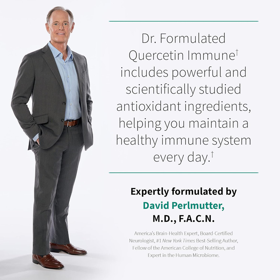 Garden Of Life Quercetin Once Daily Immune System Support Supplement With Vitamin C, D & Probiotics  Dr Formulated  Immune Health, Respiratory Health, Skin Health, Gluten Free, Non Gmo  30 Tablets