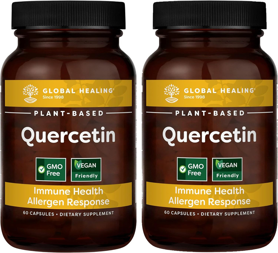 Global Healing Center Quercetin (2-Pack) 500Mg Total, 250Mg Each Serving Support Immune System Function & Body'S Natural Response To Occasional Allergies-Quercefit Without Bromelain & Zinc-60 Capsules