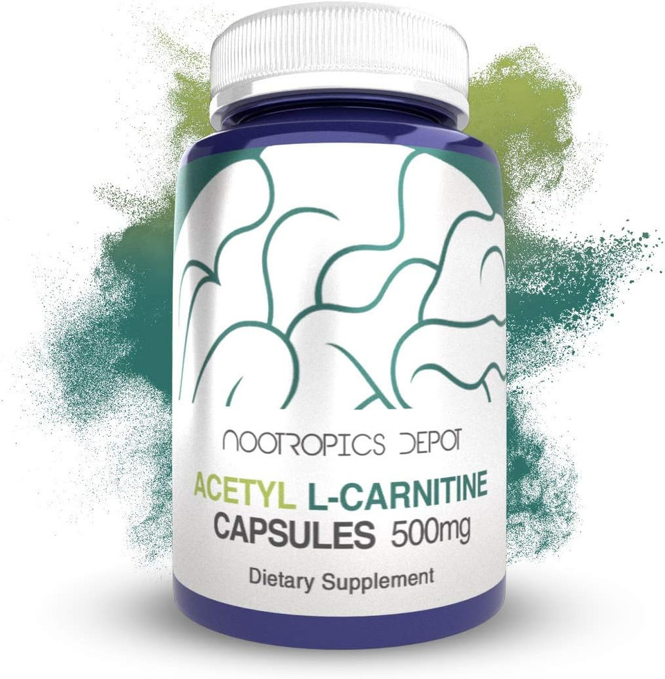 Nootropics Depot Acetyl L-Carnitine Capsules | 500mg | 90 Count | HCL Form | Energy Supplement | Supports Mitochondrial Function | ALCAR HCL