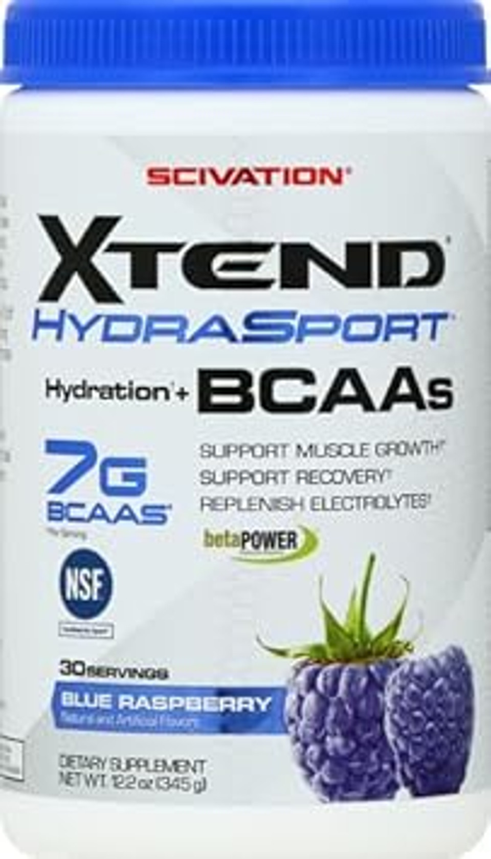 Xtend Sport Bcaa Powder Blue Raspberry Ice - Electrolyte Powder For Recovery & Hydration With Amino Acids - 30 Servings