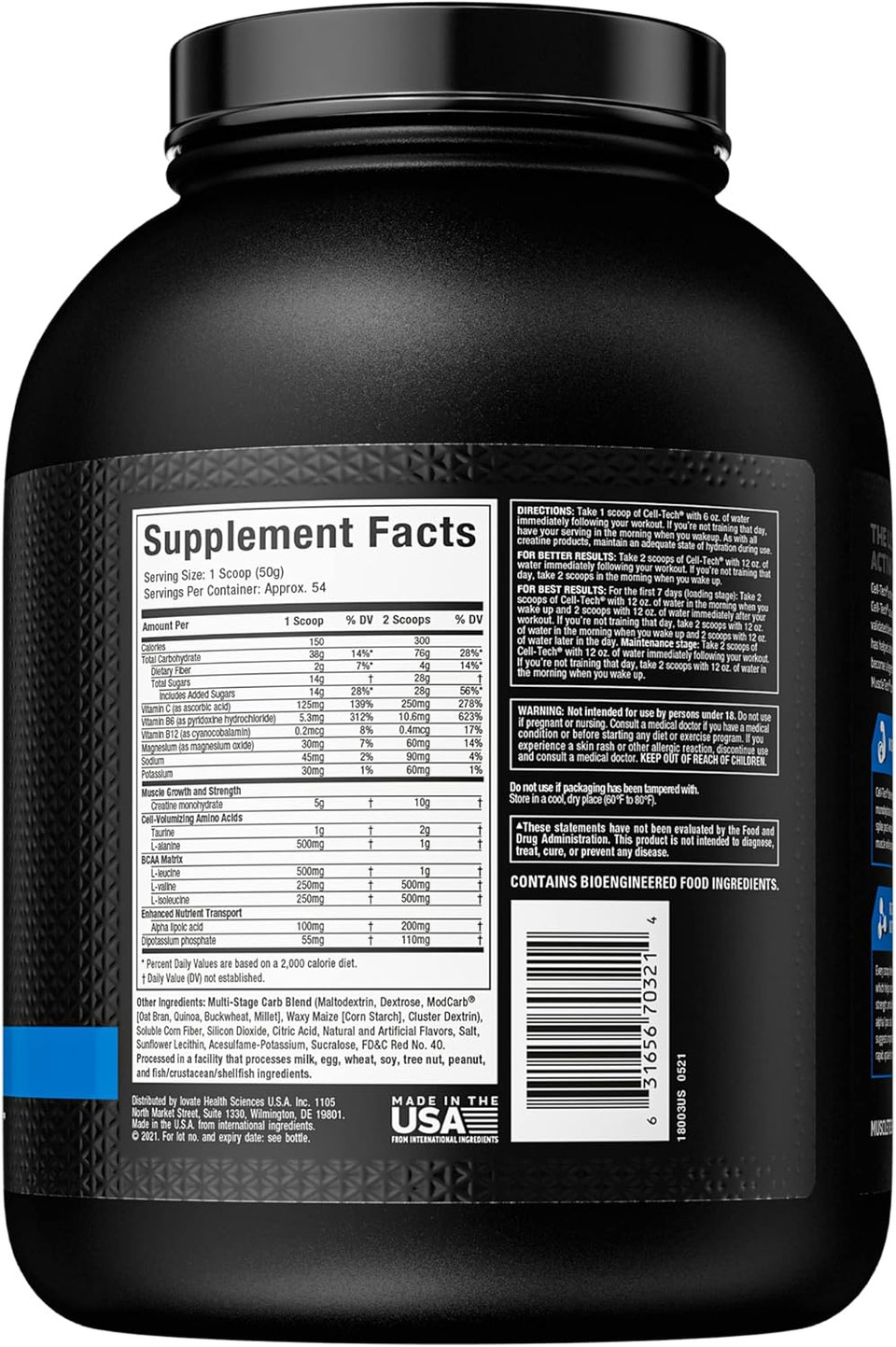 Creatine Monohydrate Powder | Muscletech Cell-Tech Creatine Powder | Post Workout Recovery Drink | Muscle Builder For Men & Women | Musclebuilding Creatine Supplements | Fruit Punch, 6 Lbs (56 Serv)