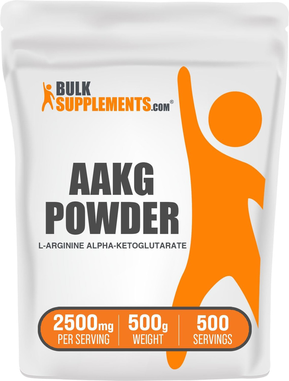 Bulksupplements.Com Aakg Powder - Arginine Alpha-Ketoglutarate, Akg Supplement - Nitric Oxide Supplement, Arginine Supplement - Unflavored & Gluten Free, 2500Mg Per Serving, 500G (1.1 Lbs)