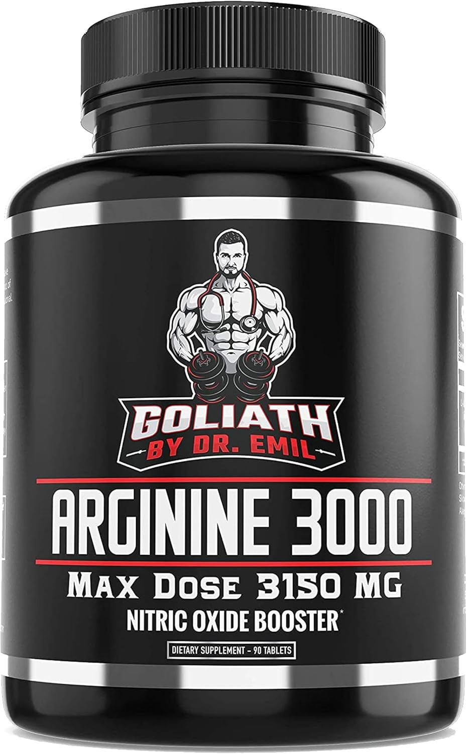 Dr. Emil - L Arginine (3150Mg) Highest Capsule Dose - Nitric Oxide Supplement For Vascularity, Endurance And Heart Health (Aakg And Hcl) - 90 Tablets